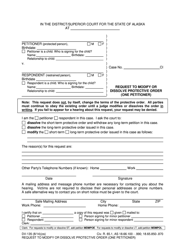  Dv 135 Form 2014