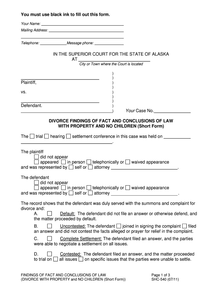 Shc 540  Form