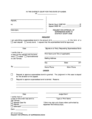 Supersedeas Bond Form Download