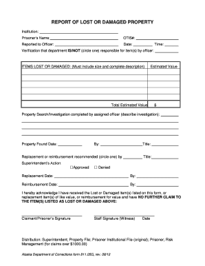 Lost Property Form Template