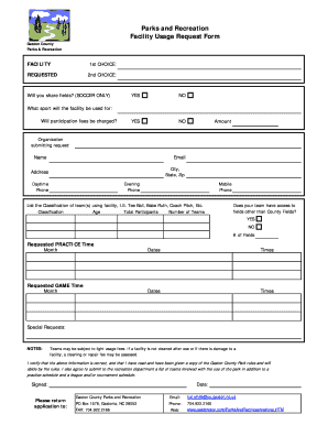 Facility Usage Request Form Gaston County Web