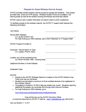 Network Access Request Form Template