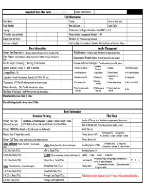 Burn Plan Template  Form