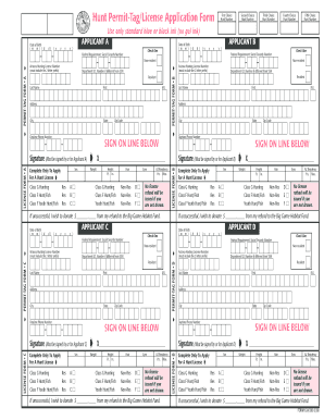 Arizona Hunting License  Form