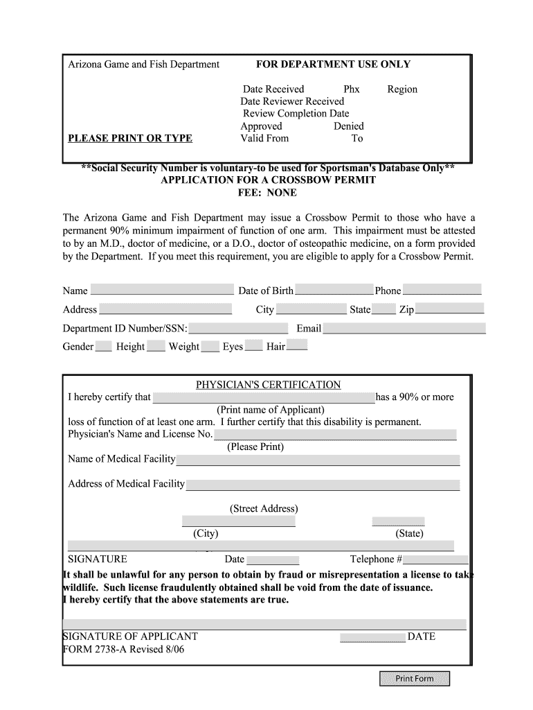  Form 2738 a Pdf, 528kb Arizona Game and Fish Department Azgfd 2015