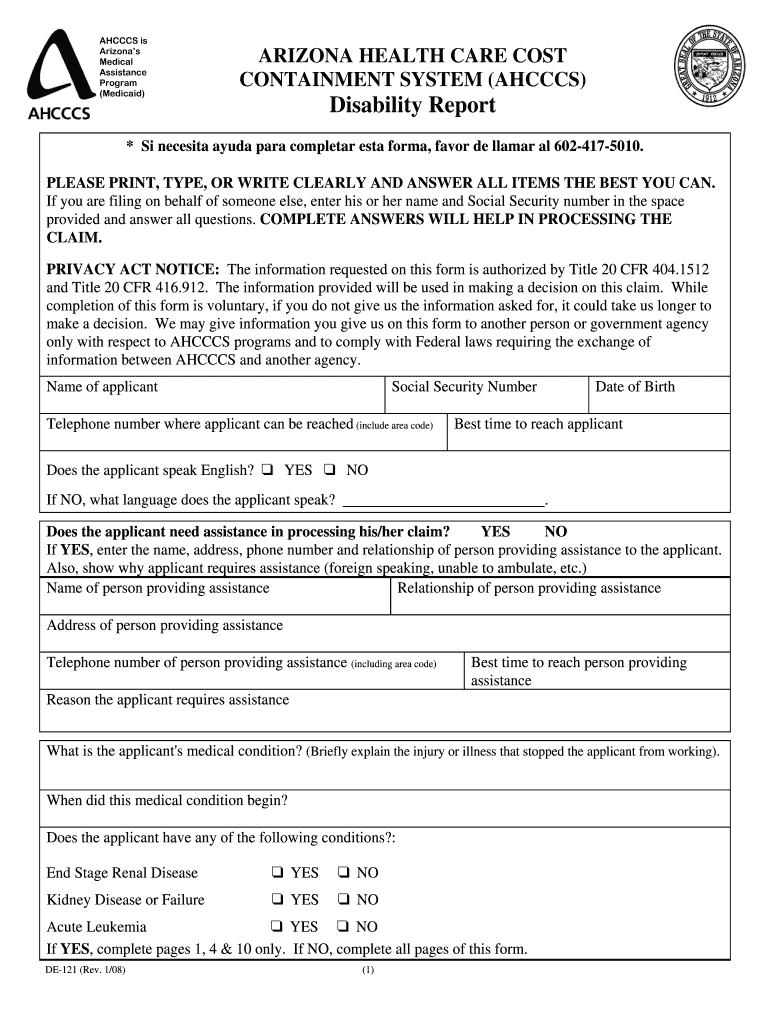  Mileage Reimbursement Form PDF Ahcccs 2008-2024
