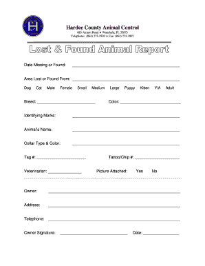 Lost Report Form