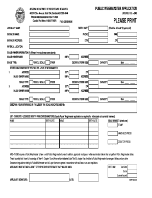 Az Public Weighmaster Form