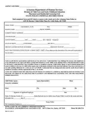 Blank Criminal Record