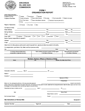  Form 1 Arkansas Oil and Gas Commission Aogc State Ar 2011-2024