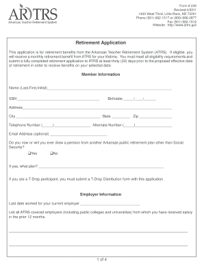 Arkansas Teacher Retirement  Form