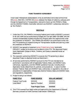 Money Transfer Agreement Letter Sample  Form