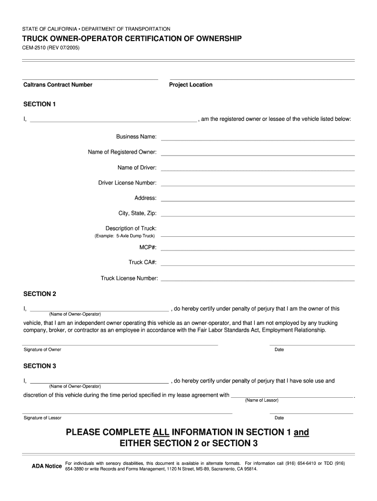 Cem 2510  Form