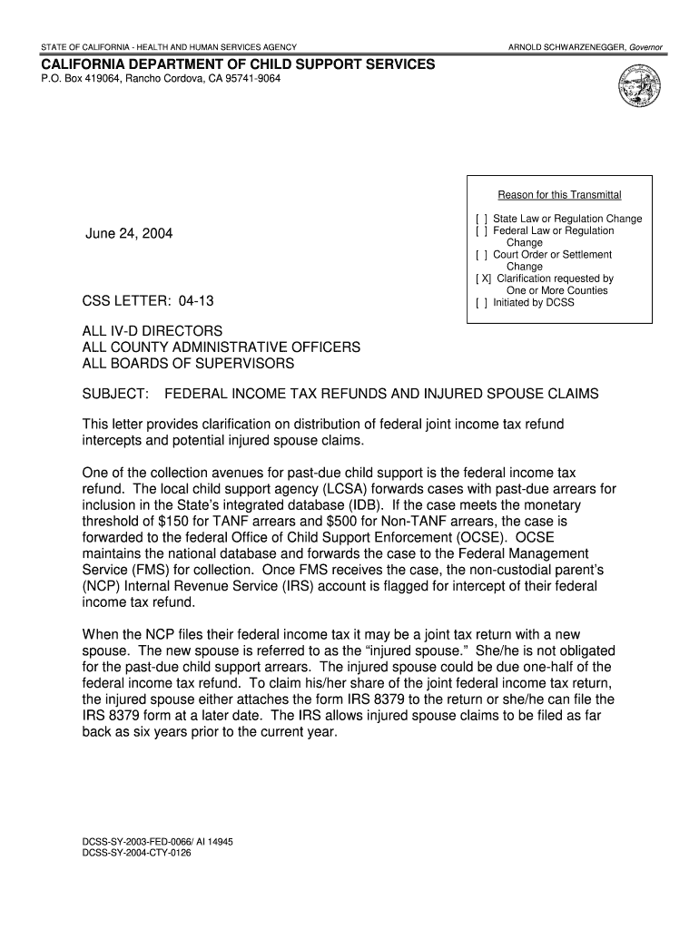  CSS Letter 04 13  California Department of Child Support Services    Childsup Ca 2004-2024