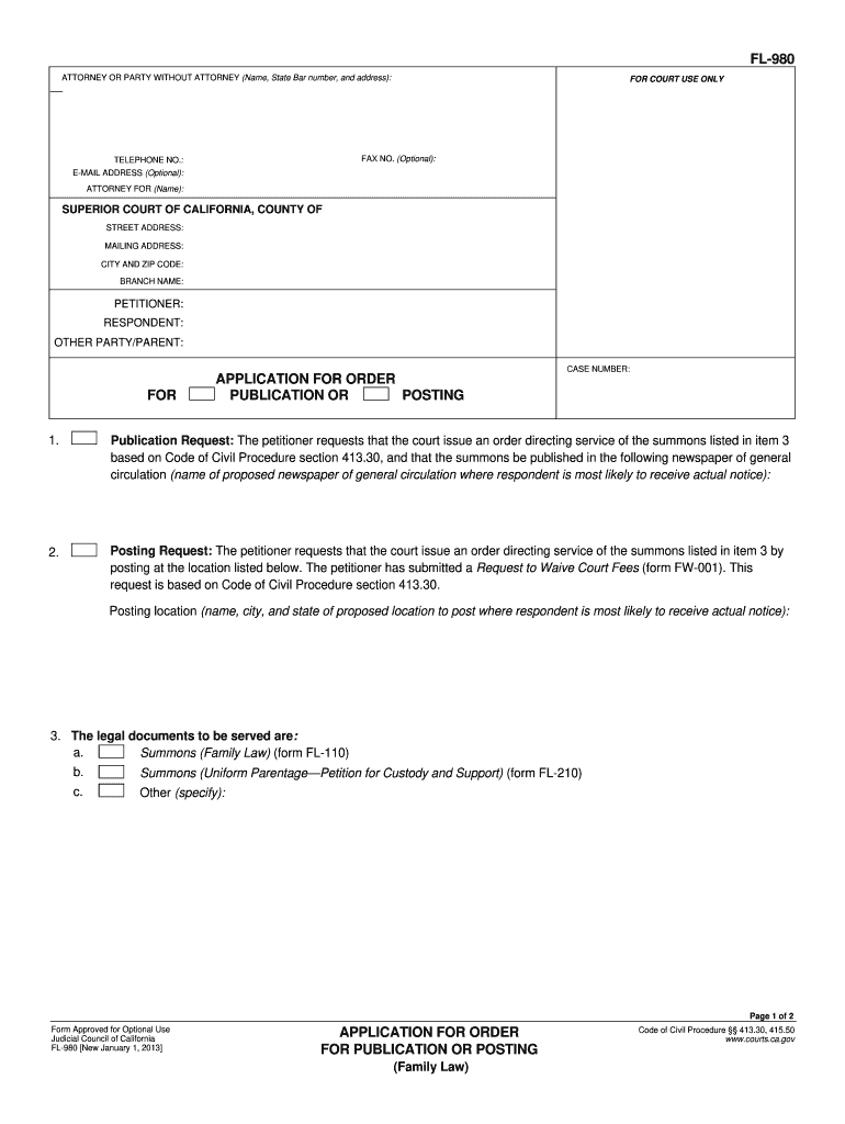  Form Fl 980 2013-2024