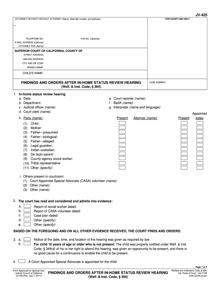 425 Status Ca  Form