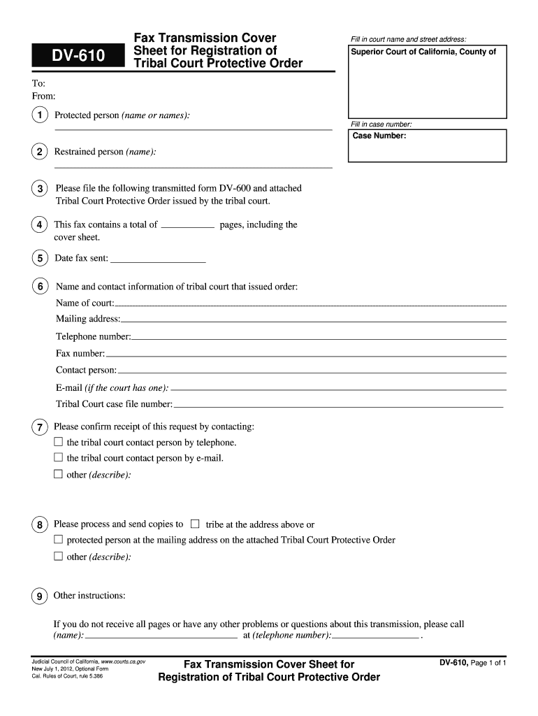 Dv 610  Form