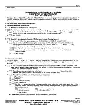  JV 457 Twenty Four Month Postpermanency Attachment Reunification Services Terminated Welf & Inst Code, 366 25 Judicial 2011