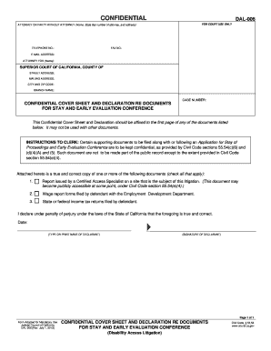 Confidential Cover Sheet  Form