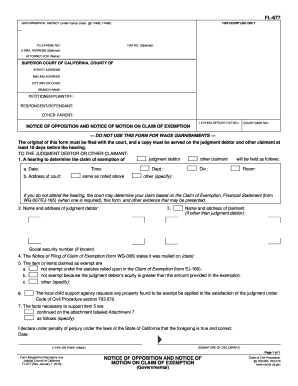 Motion Claim  Form