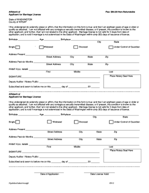  Kitsap County Marriage License 2012-2024