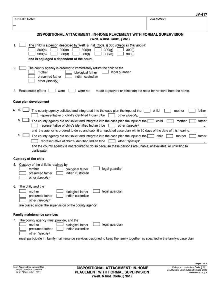 417 Placement Code PDF  Form