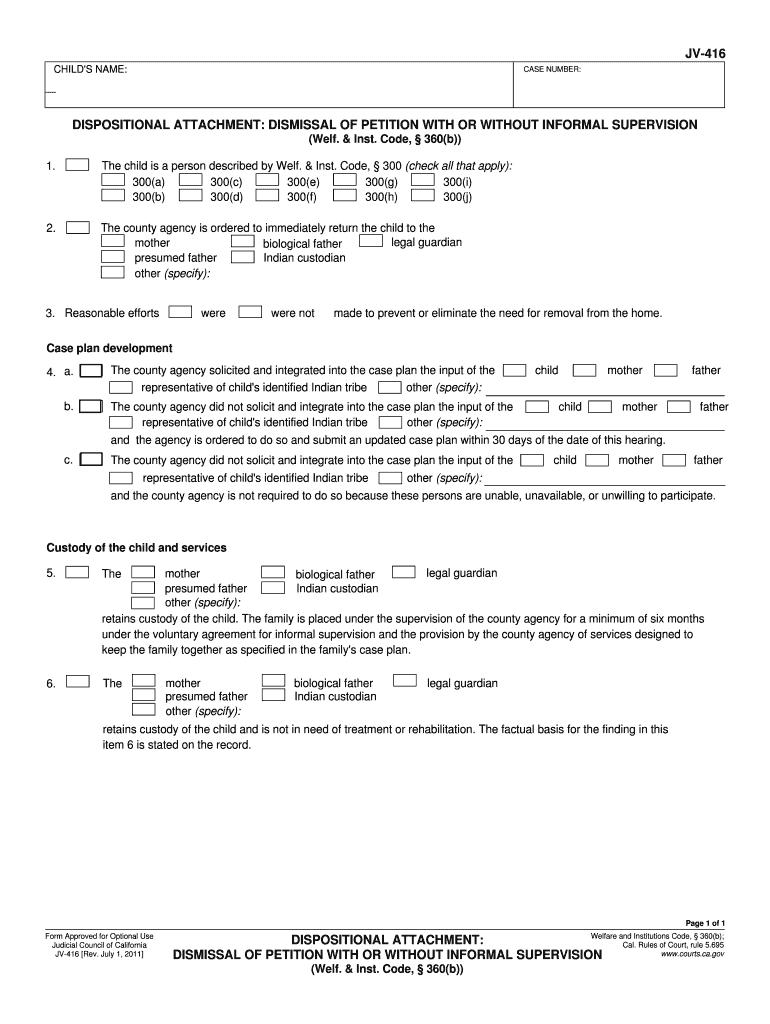 Ca Dispositional Dismissal with  Form