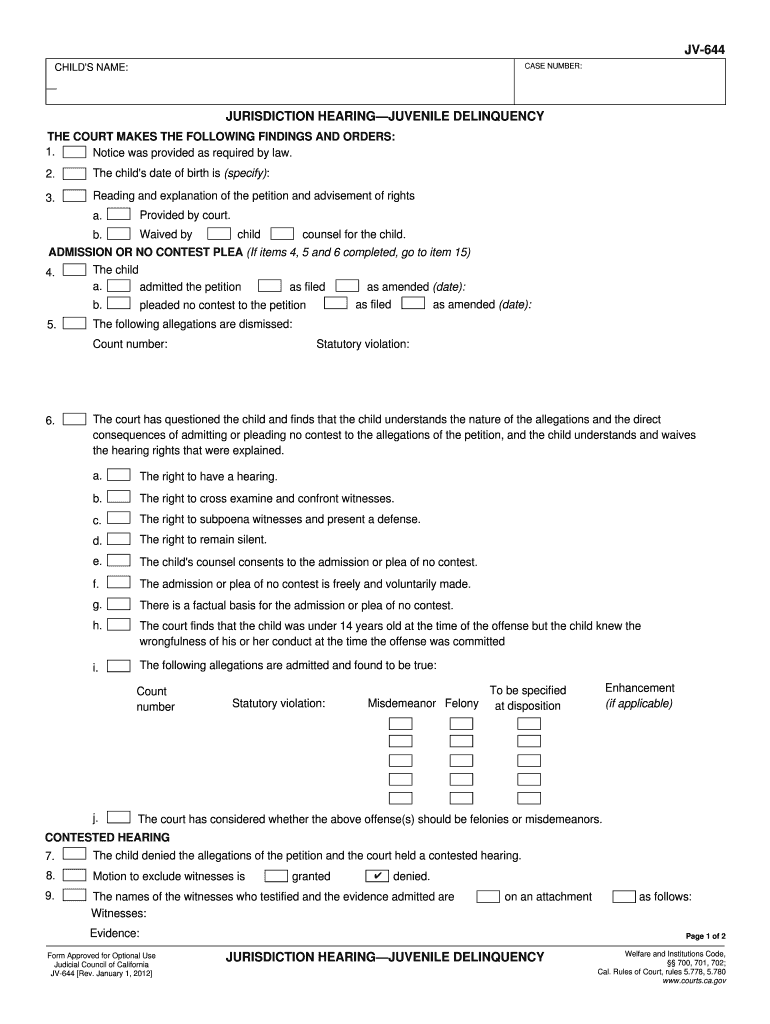 Jv 644  Form