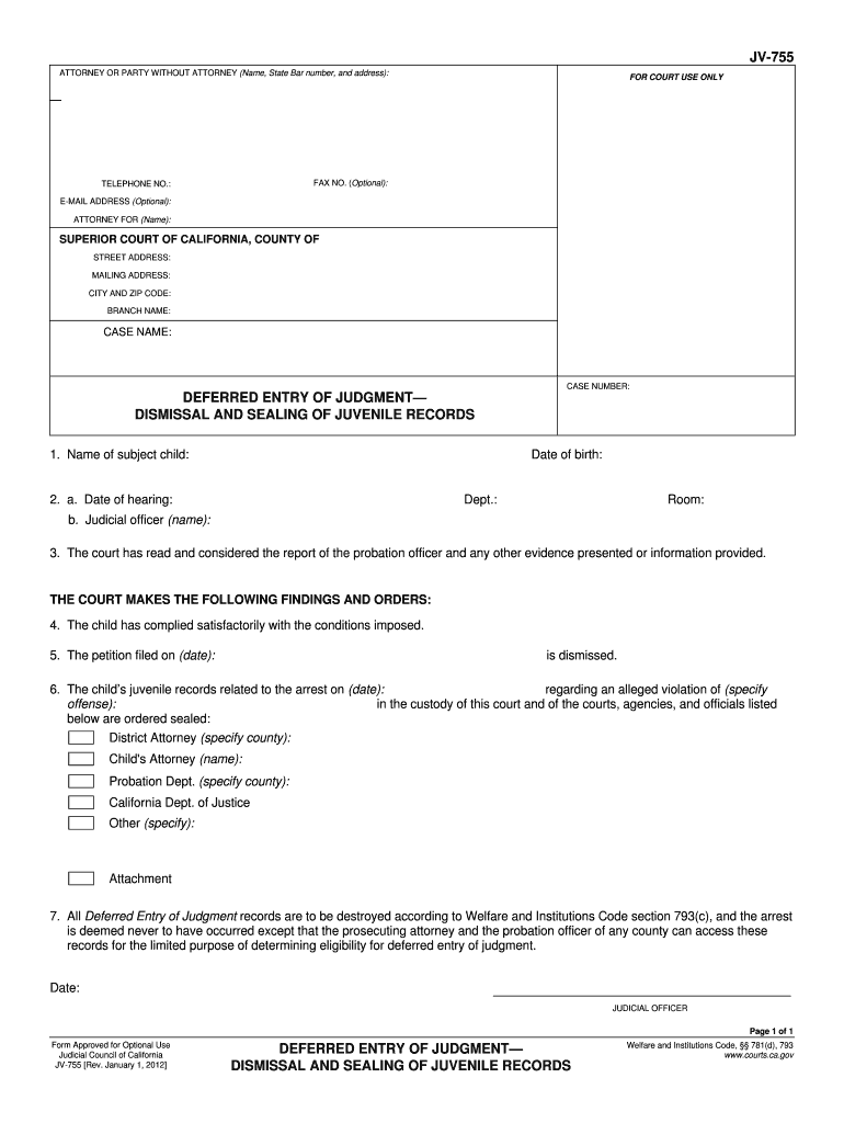 Jv 755  Form