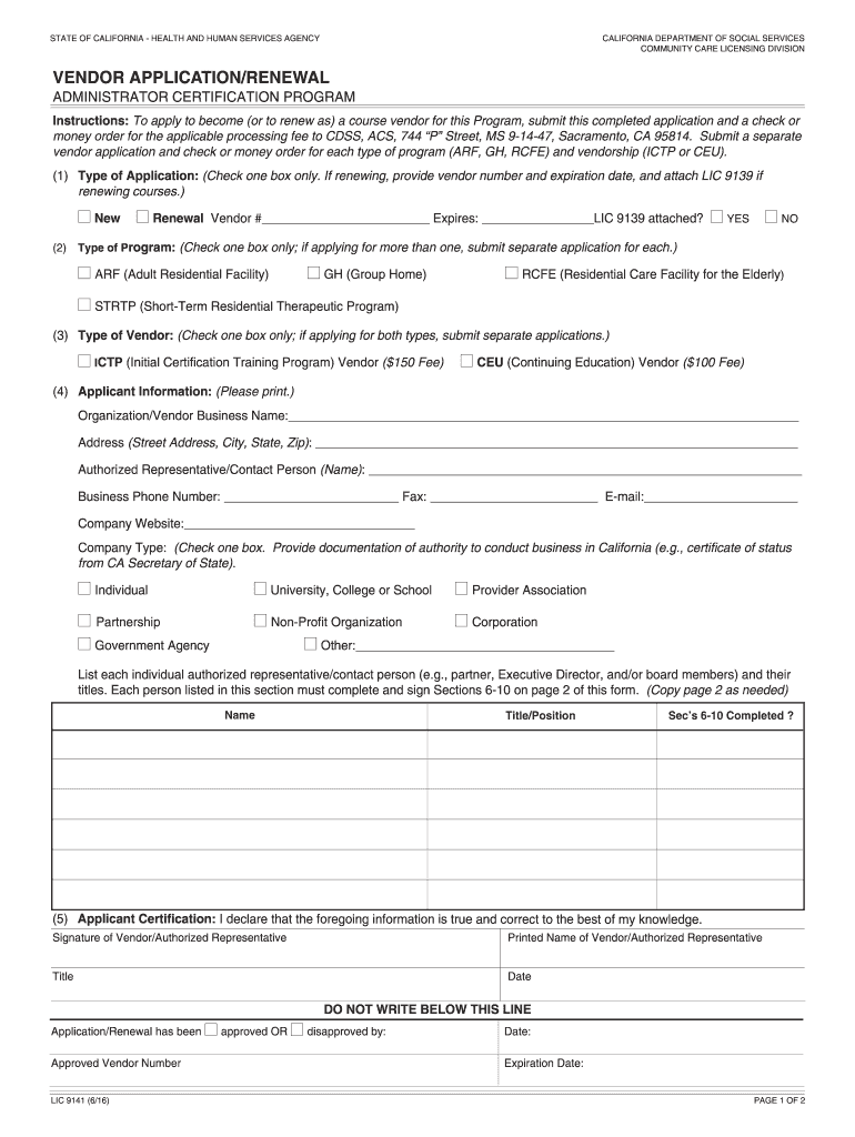 Lic9141 Form 2016