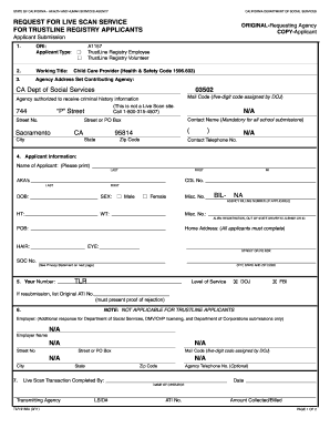 Trustline Application Live Scan Form Tlr 2