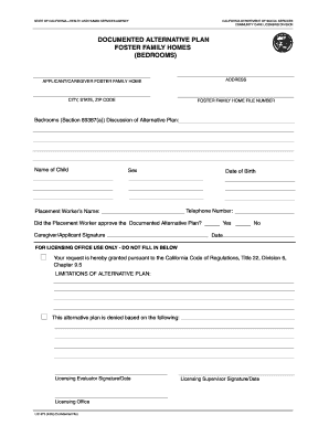 LIC 973 403 Documented Alternative Plan California Cdss Ca  Form