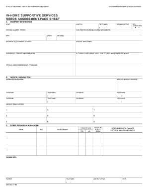 SOC 293A 1199 California Department of Social Services Dss Cahwnet  Form