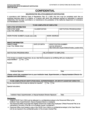 Cdcr Form 2189