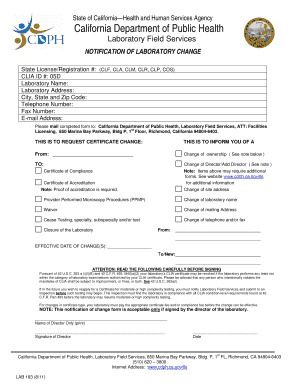 Clm and Clf Cdph Licenses Form