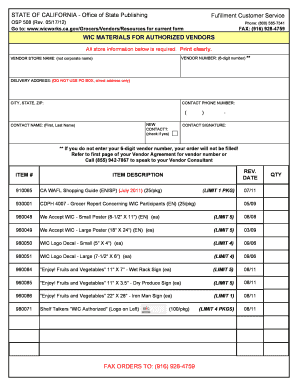 California Wic Form