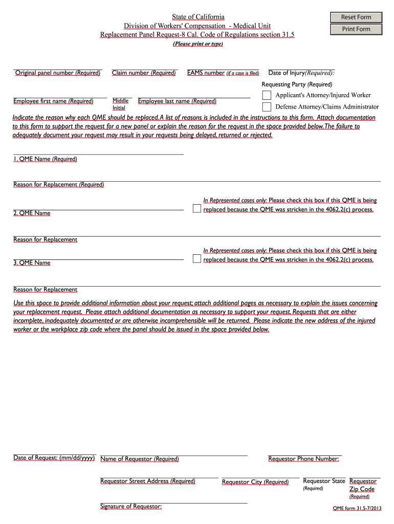 Qme Form 31 5