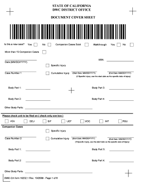 Wcab Cover Sheet  Form