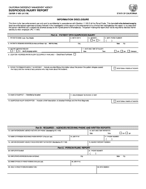 Cal Ema Suspicious Injury Report  Form