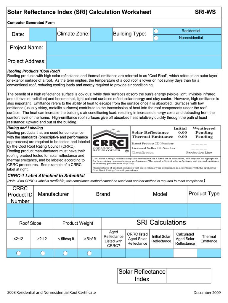  Solar Index Calculation 2009-2024