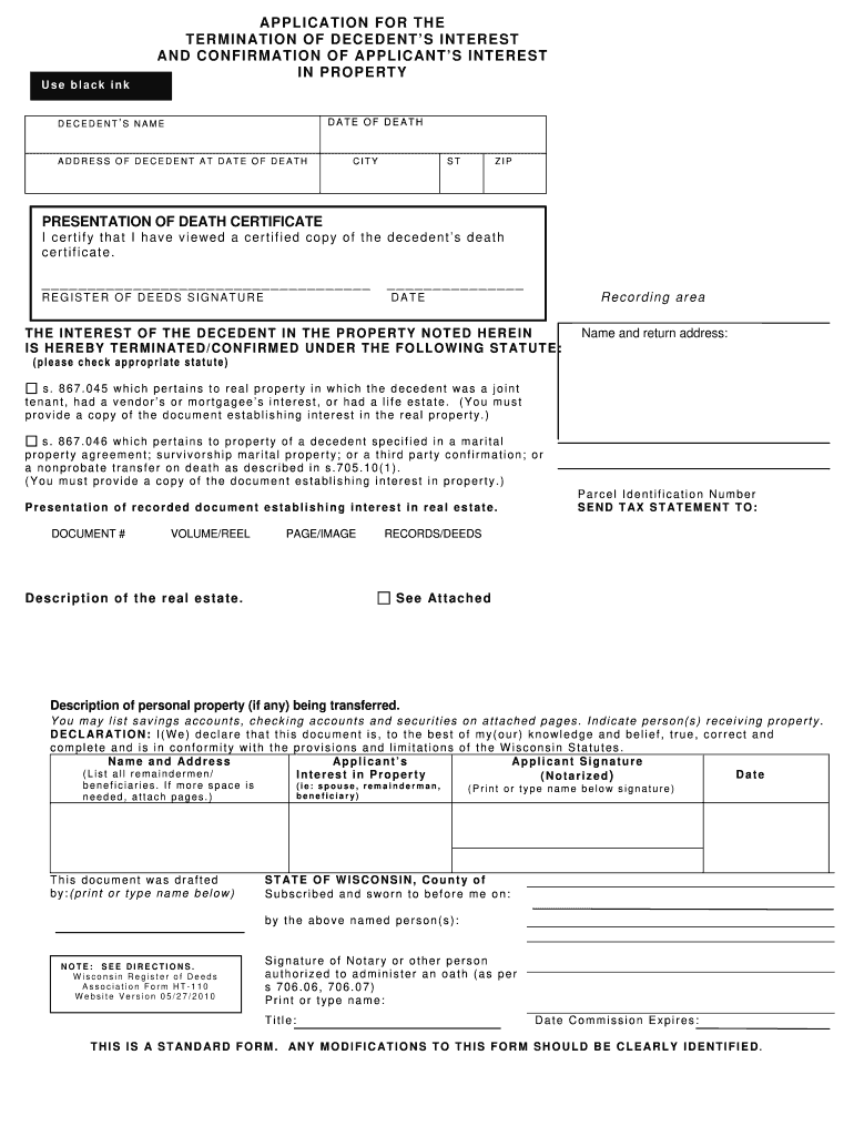 Get and Sign Ht 110  Form