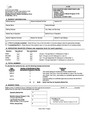 CFM Remittance Form California Department of Food and Cdfa Ca