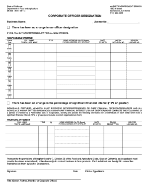 28 005 Corp Officer Designation DOC Invitation, Registration and Agenda Cdfa Ca  Form