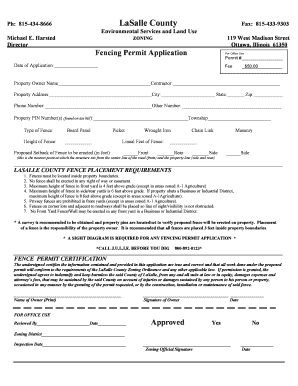 Lasalle County Fence Permit  Form