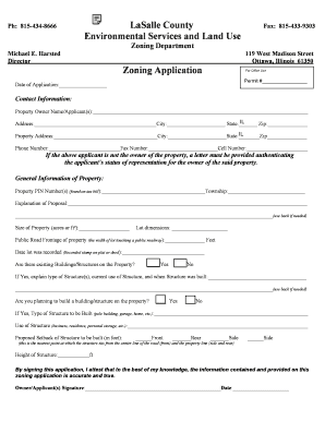 LaSalle County Zoning Application Lasallecounty  Form