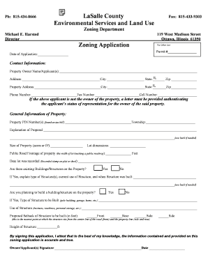 LaSalle County Zoning Application Lasallecounty Form