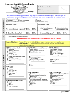 Lackawanna County Cover Sheet Form