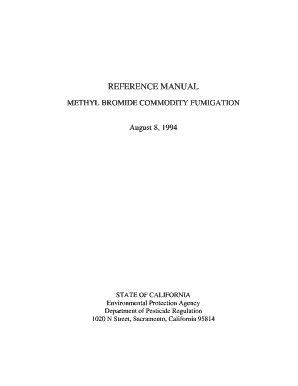 Reference Manual Methyl Bromide Fumigation Form