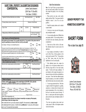 Larimer County Homestead Exemption  Form