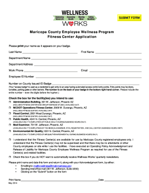 Download a Fitness Center Application Form Maricopa County Maricopa